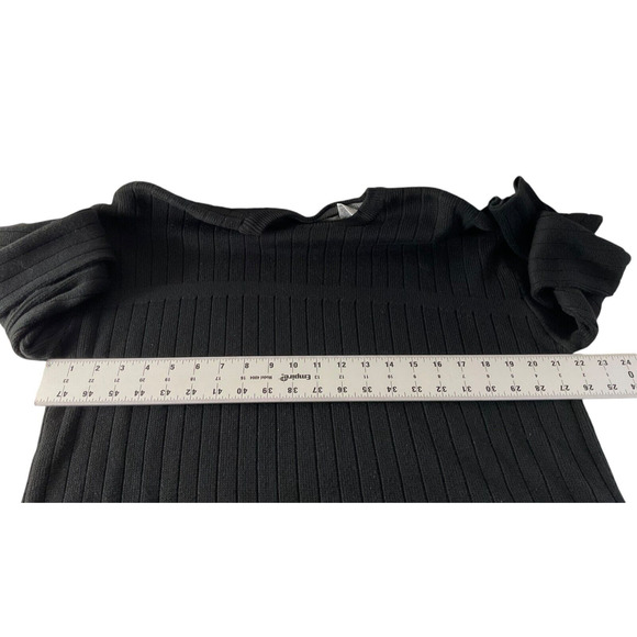 Xtremewear Ribbed Black Sweater XL Acrylic Cotton Crew Neck Long Sleeve Pullover - Picture 3 of 9